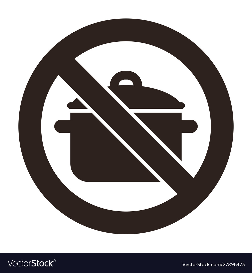 No cooking pan sign Royalty Free Vector Image - VectorStock