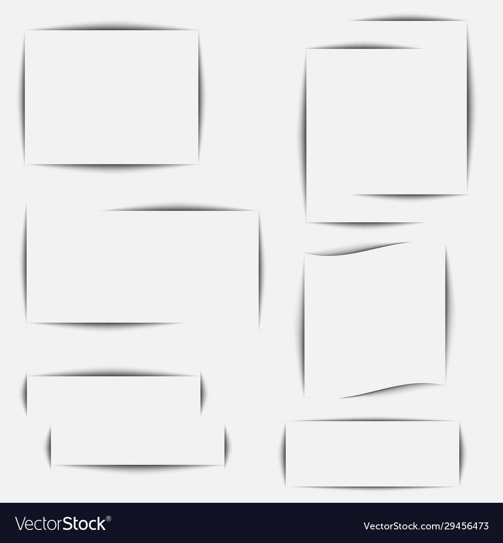 Paper sheet shadow effect transparent realistic vector image Paper sheet shadow effect transparent realistic