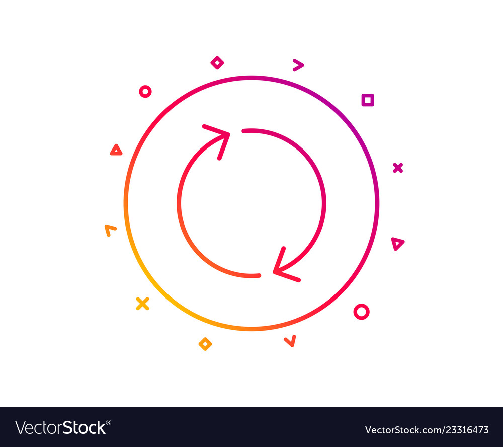 Refresh arrow line icon rotation arrowhead