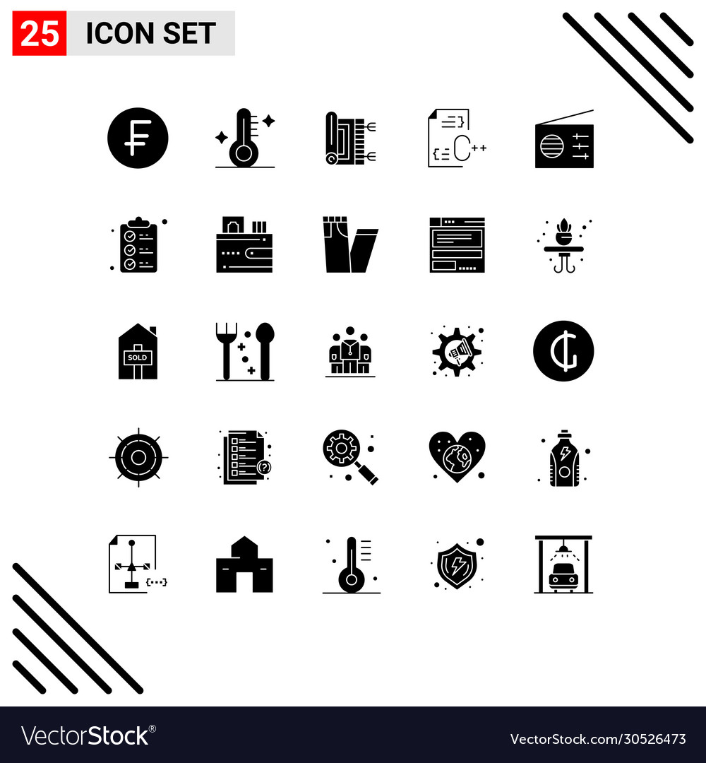 Set 25 modern ui icons symbols signs for file