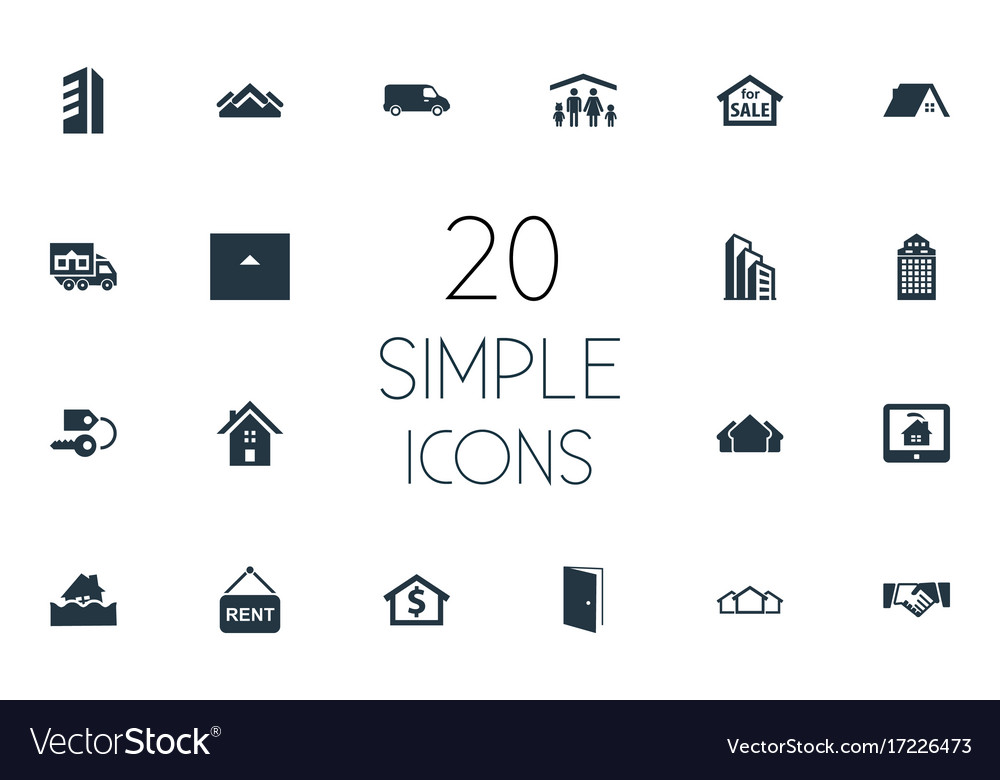 Set of simple property icons