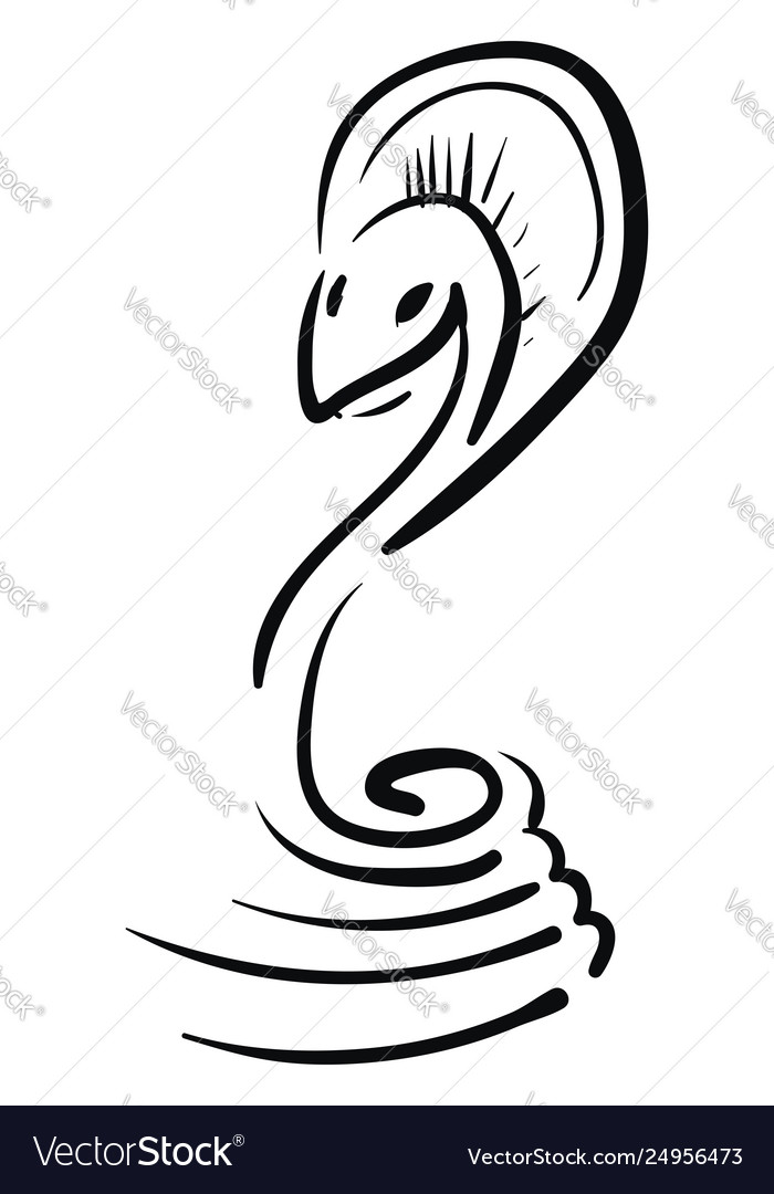 Silhouette a snake ready to strike or color