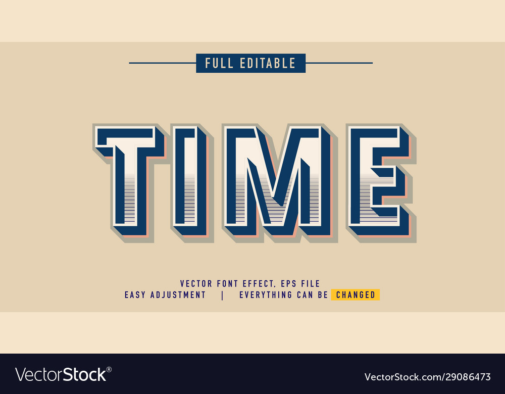 Text effects that can be easily edited retro vector image Text effects that can be easily edited retro