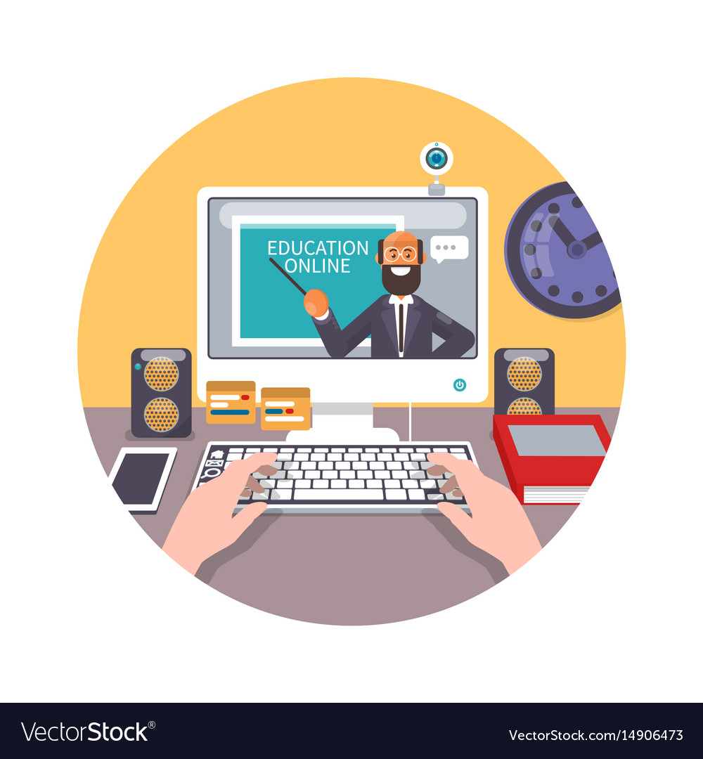 Training education online tutorial e-learning Vector Image