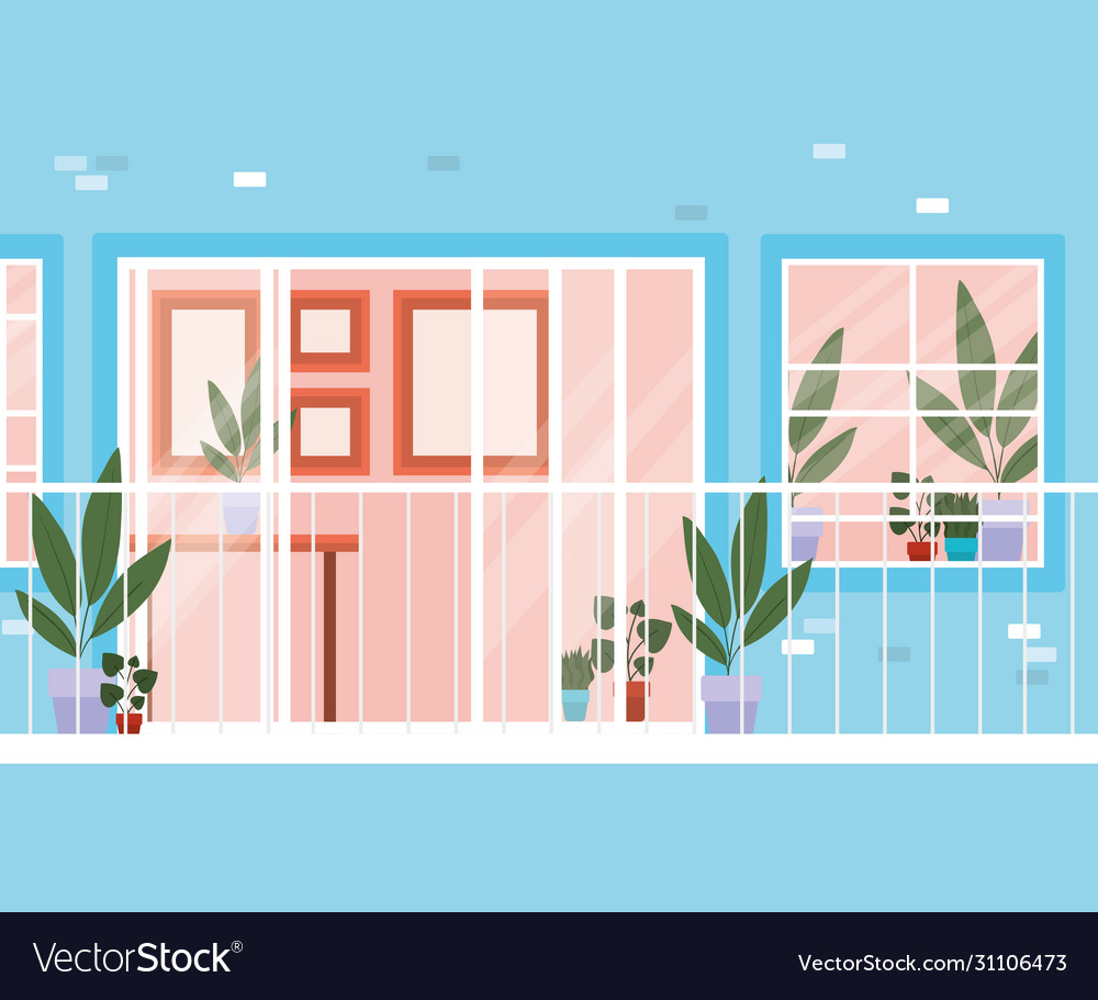 Window and balcony from outside with view