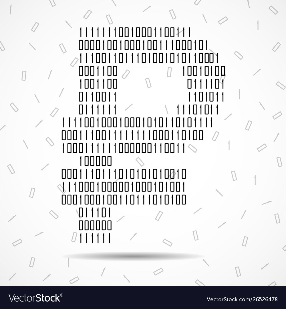 Abstract sign ruble binary code technology