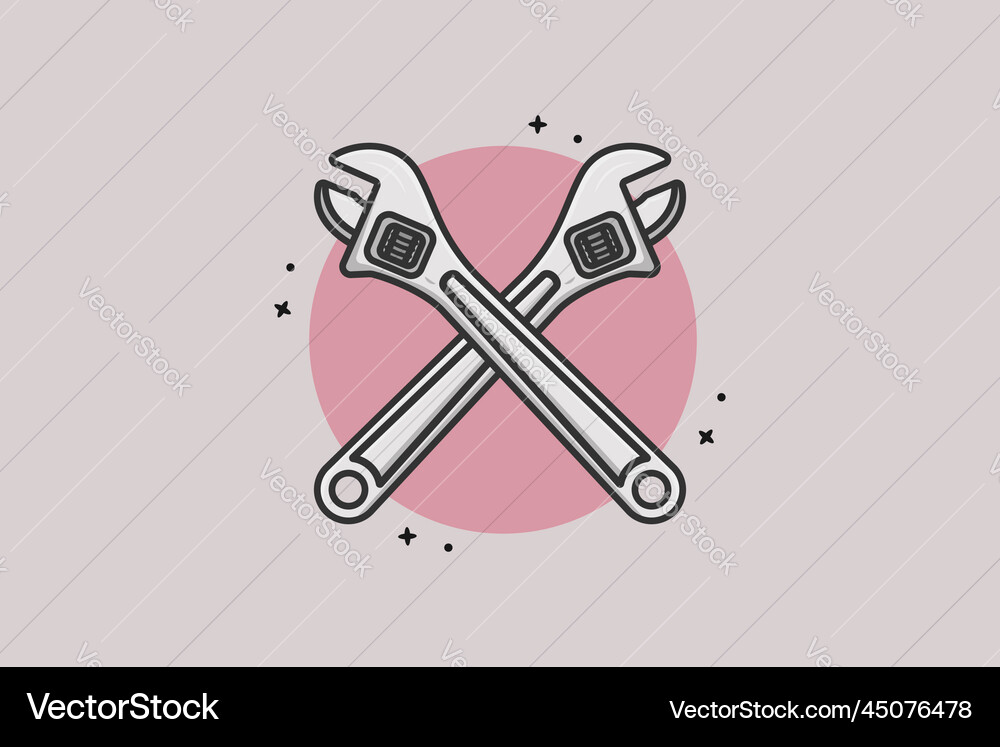 Adjustable wrench tool Royalty Free Vector Image