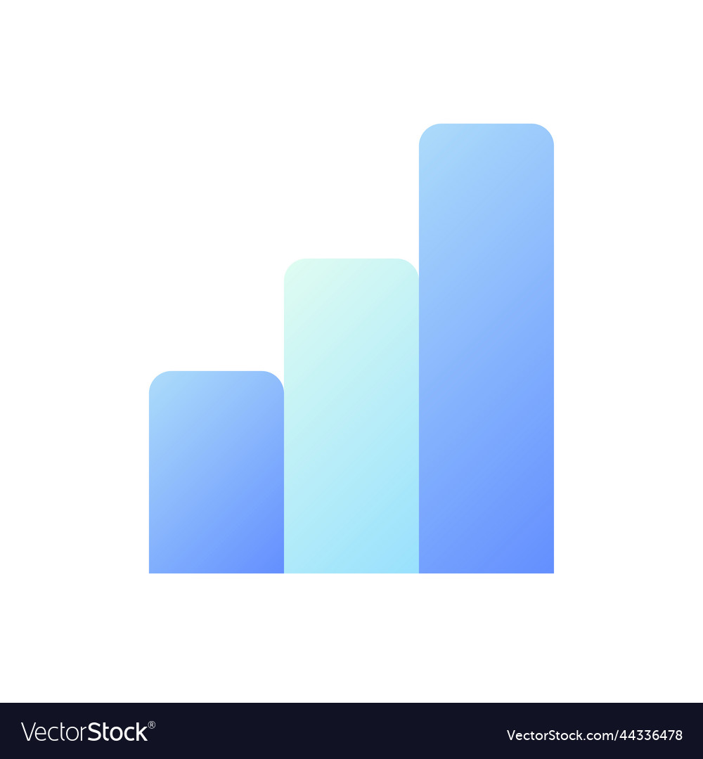 Bar chart pixel perfect flat gradient two-color Vector Image Bar chart pixel perfect flat gradient two-color