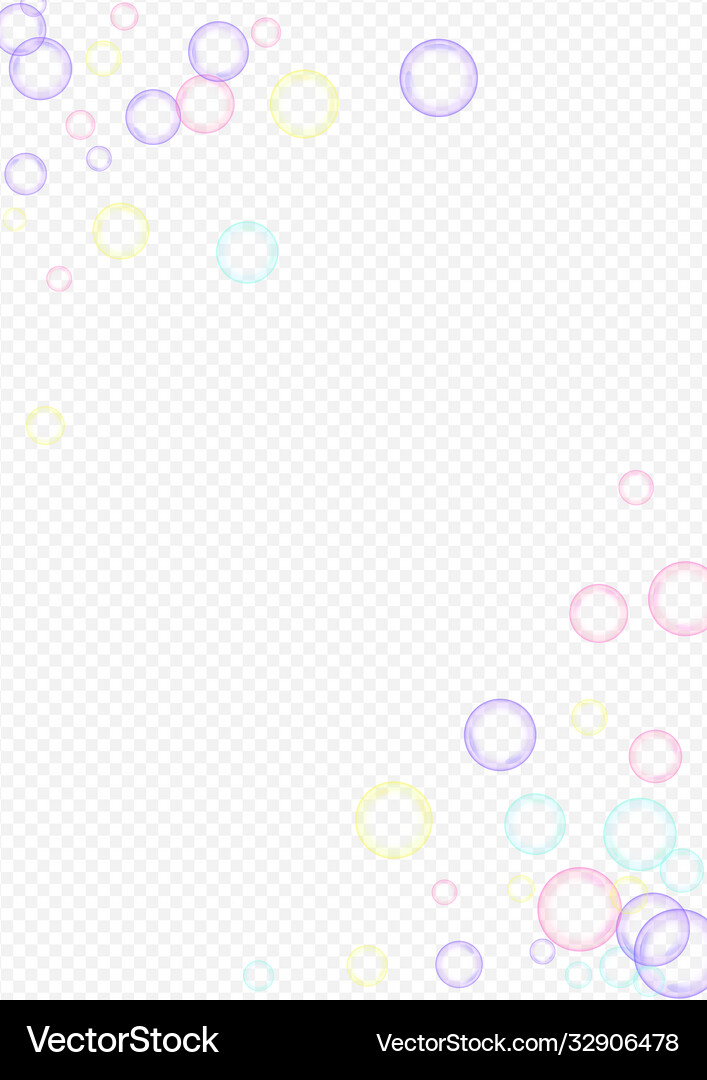 Colored soap bubble realistic transparent Vector Image