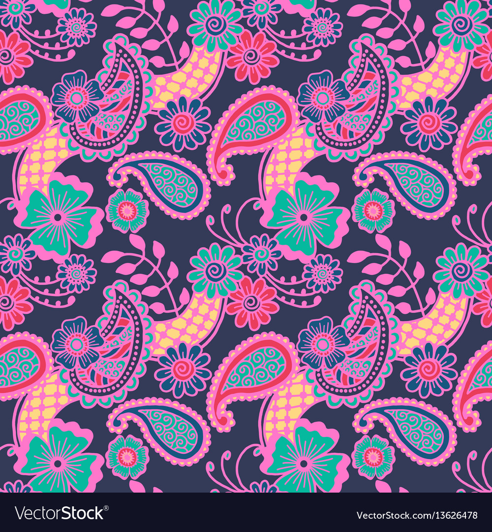 Colorful Paisley Mehndi Pattern
