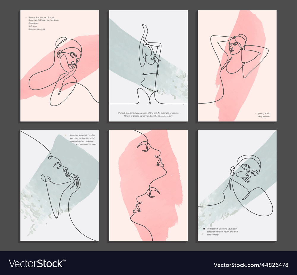 Continuous line fashion concept poster woman Vector Image