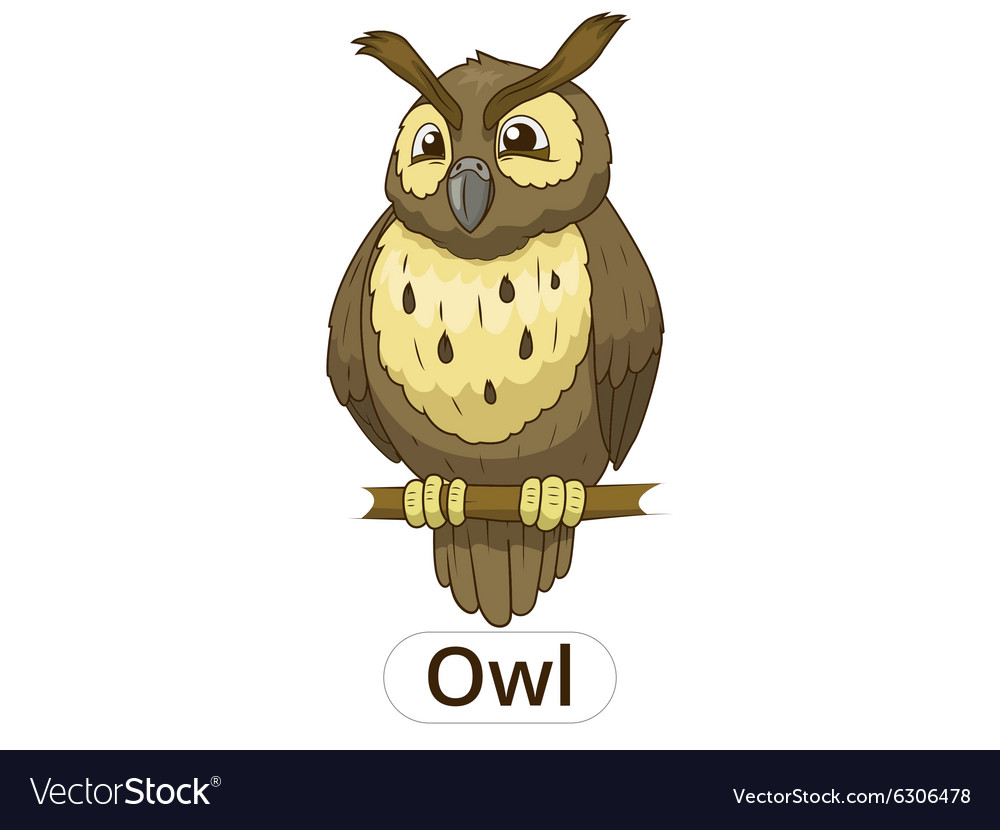 Forest owl bird cartoon Royalty Free Vector Image