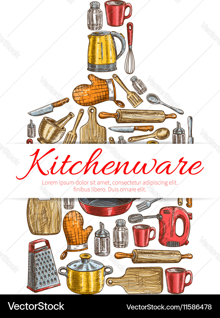 Kitchenware sign in shape of cutting board Vector Image