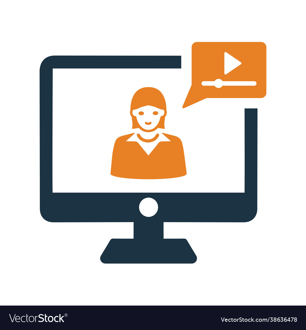Lecture online icon simple color