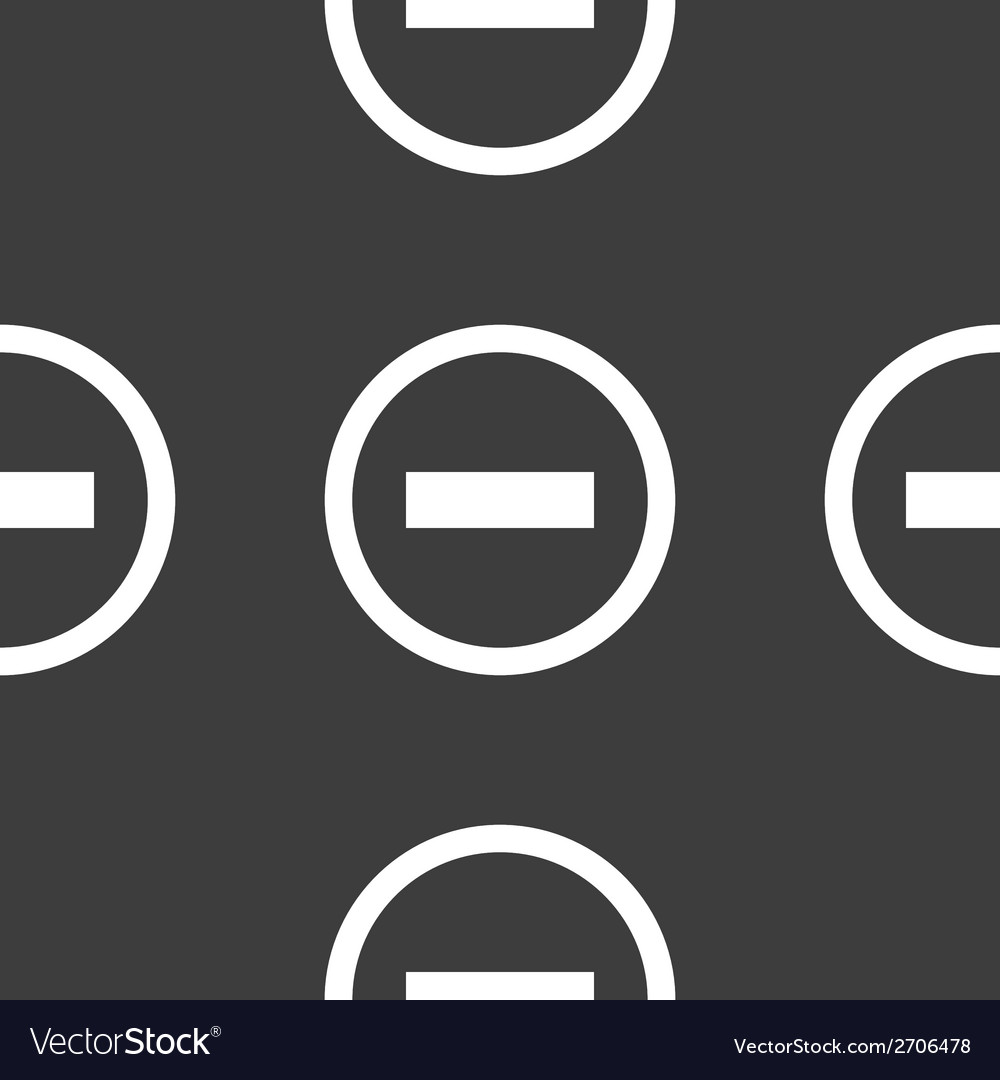 Minus web icon flat design seamless pattern