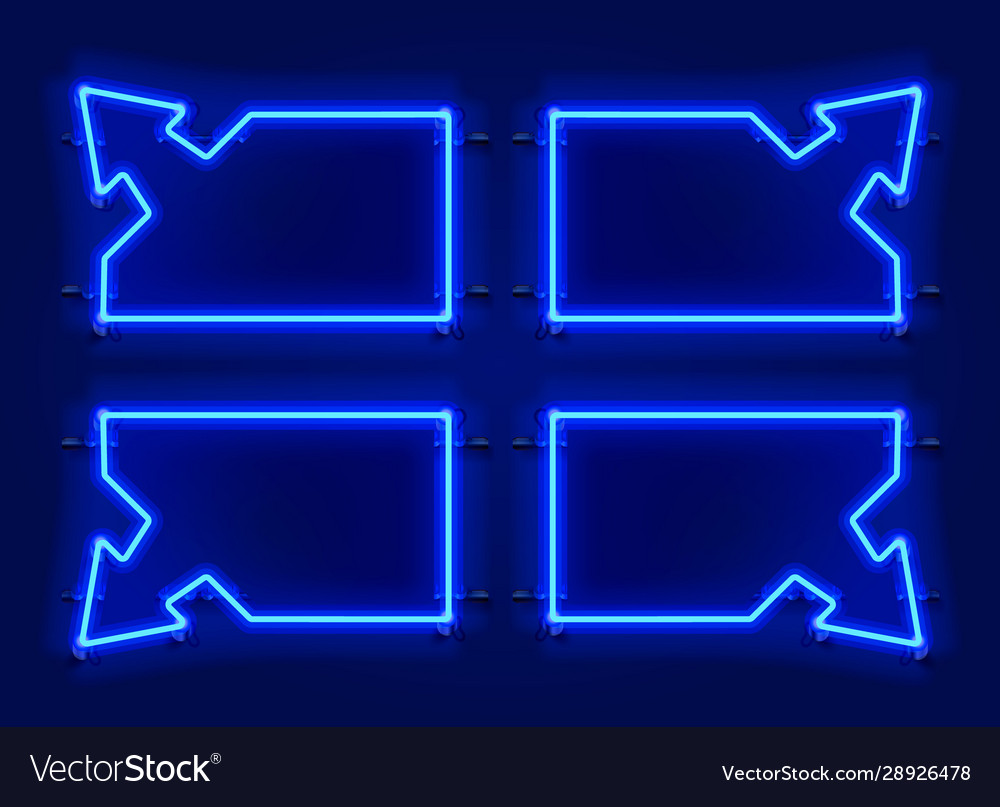 Neon frame arrow set collection template design