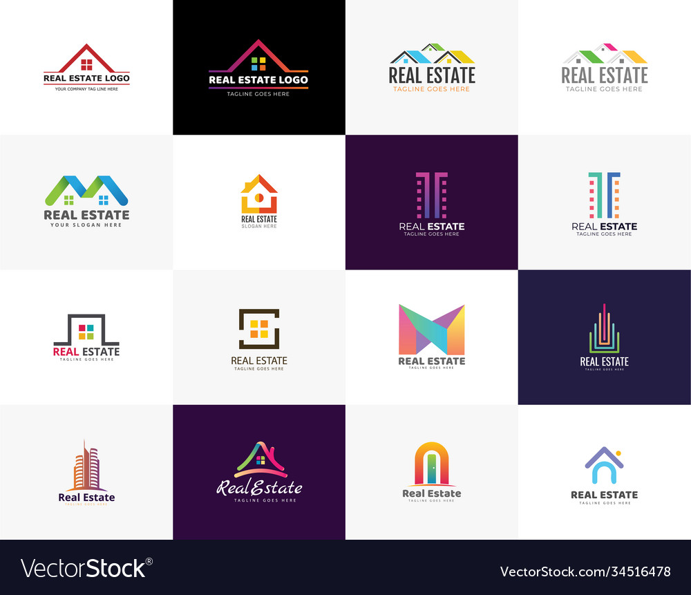 Real estate logo pack Royalty Free Vector Image