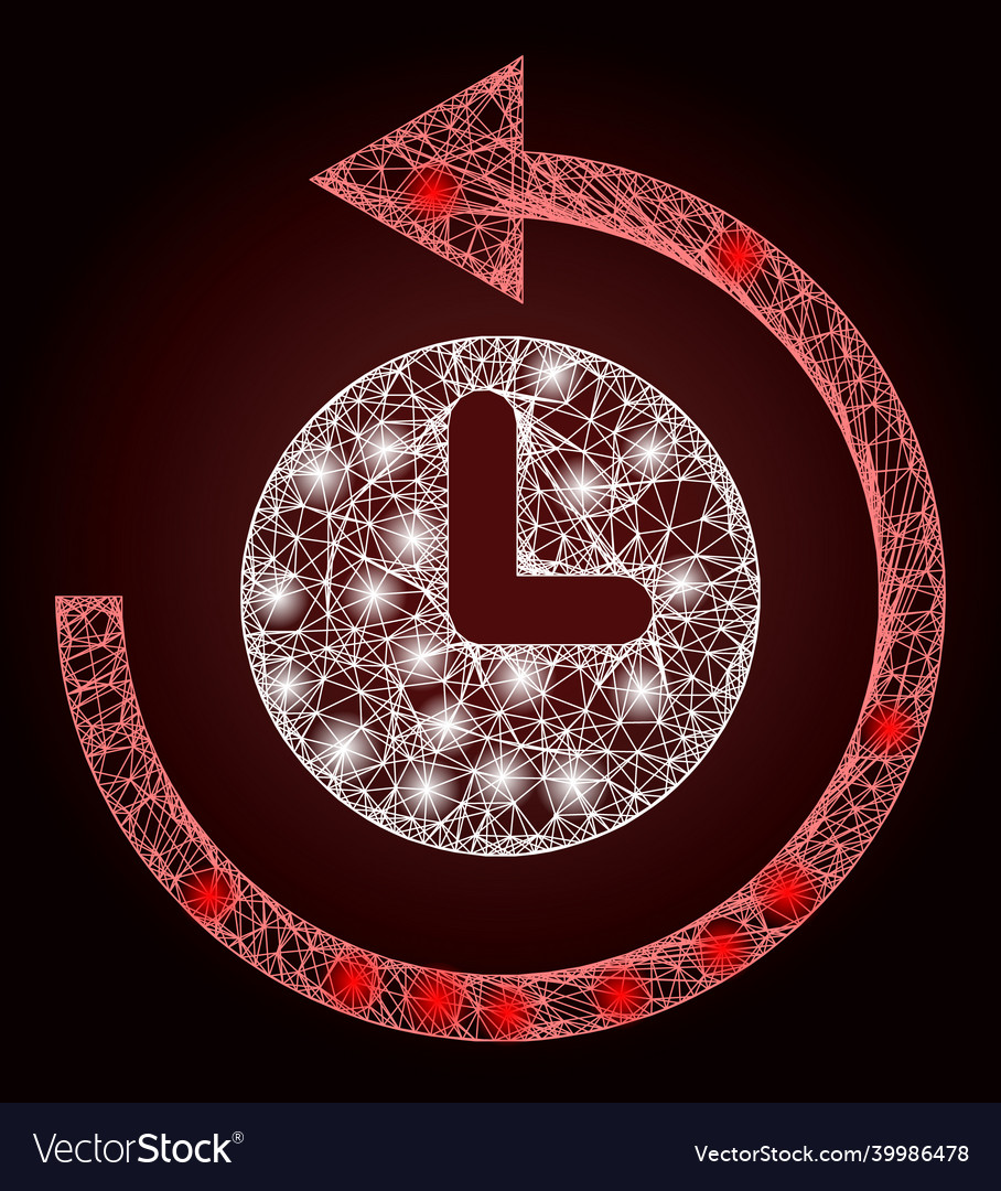 Shiny network mesh time return rotation with light vector image Shiny network mesh time return rotation with light