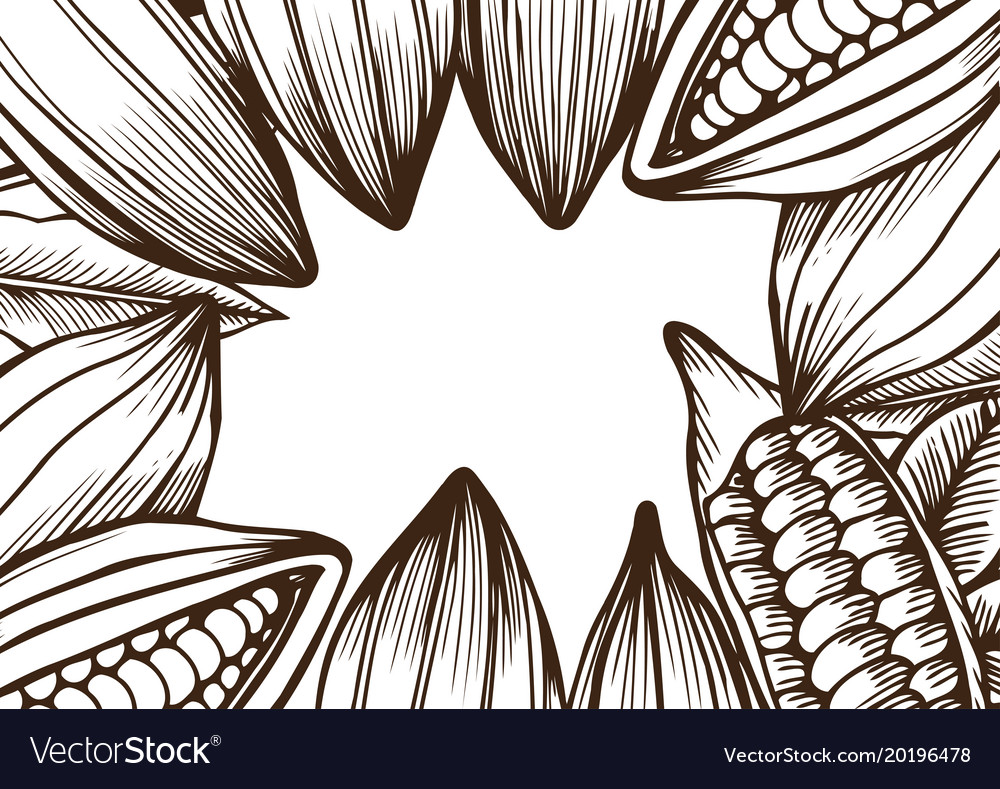 Template with cocoa beans