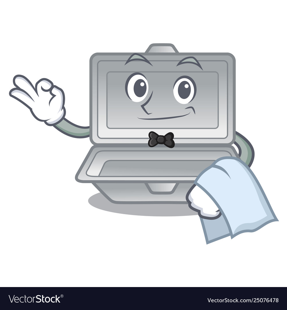 Waiter open styrofoam in character box