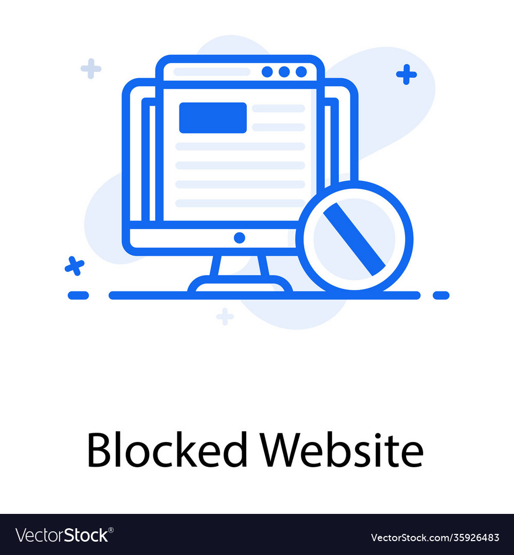 Blocked website Royalty Free Vector Image - VectorStock