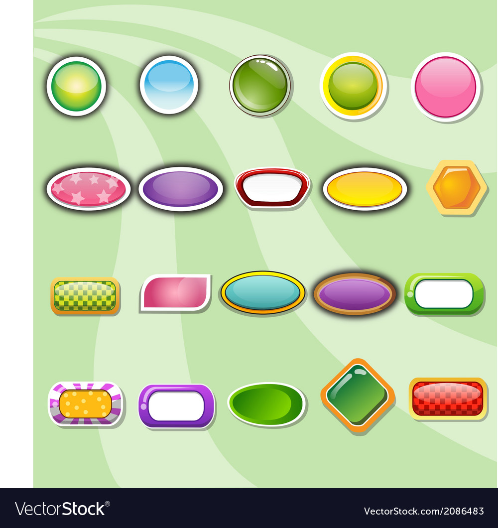 Collection buttons of colorful templates Vector Image