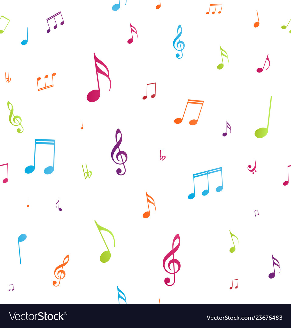 Colorful music notes background Royalty Free Vector Image