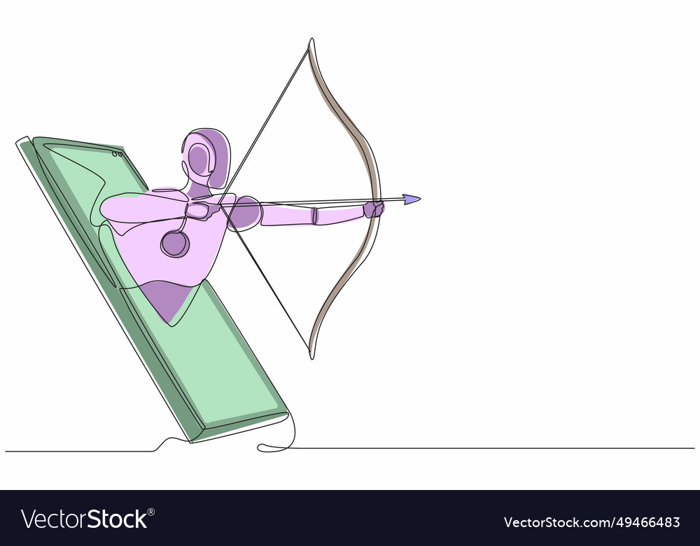 Continuous one line drawing robots come out from vector image Continuous one line drawing robots come out from