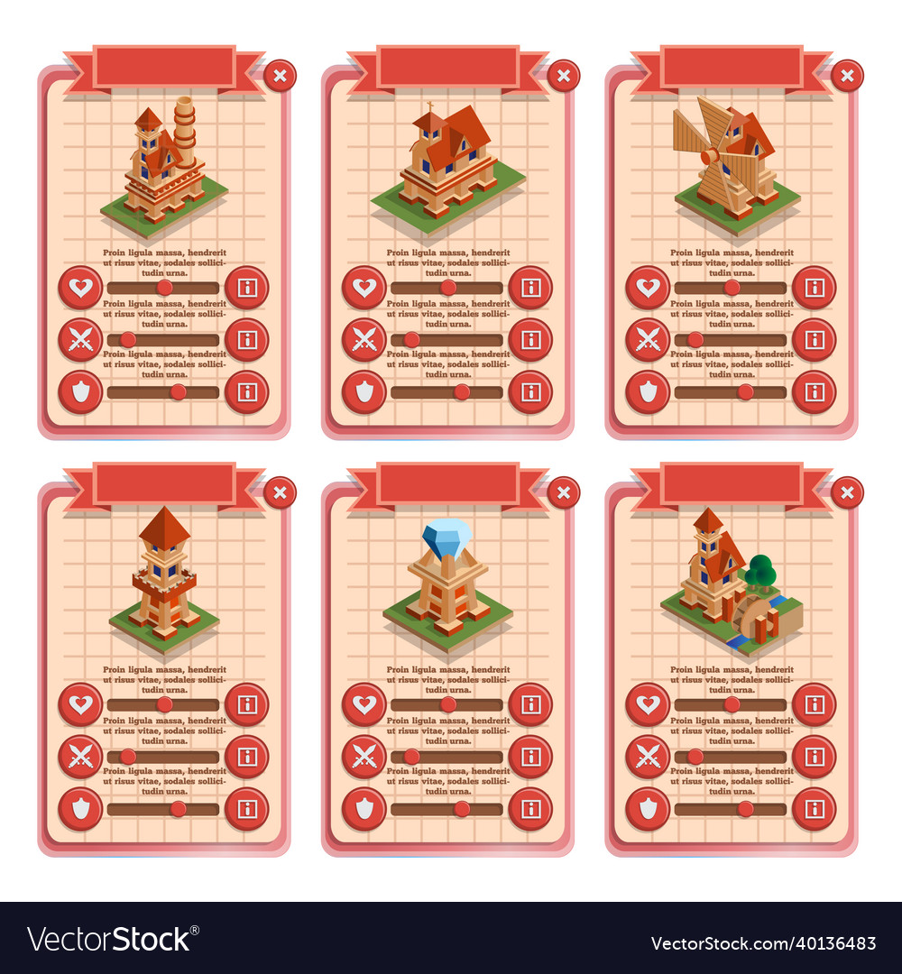 Design of the game user interface vector image Design of the game user interface