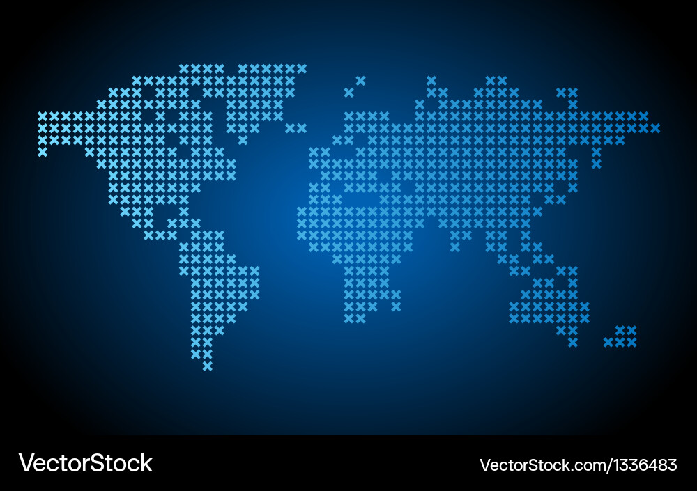 Dotted world map Royalty Free Vector Image - VectorStock