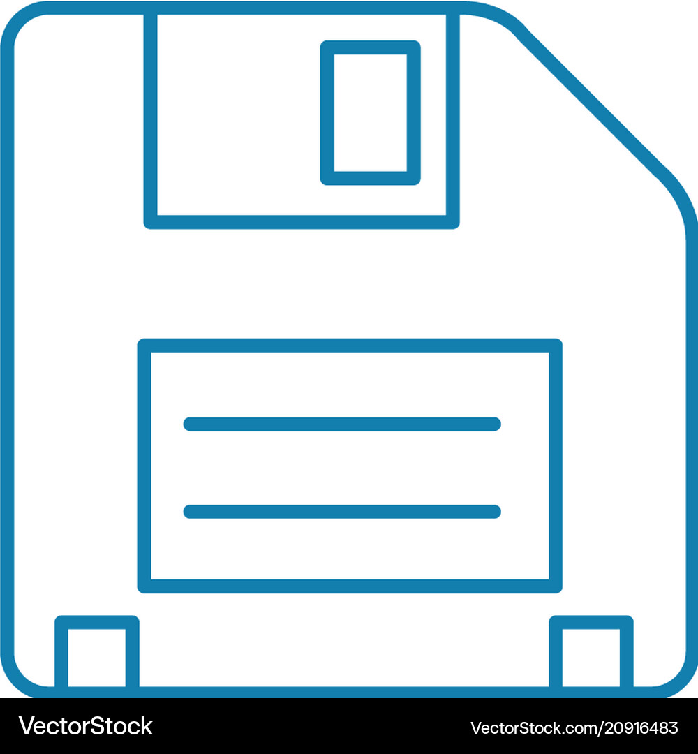 Floppy disk linear icon concept disk line Vector Image
