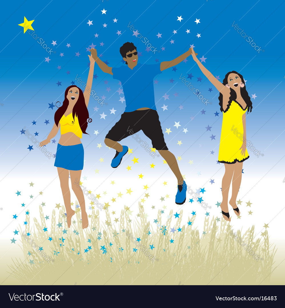 Friends on nature Royalty Free Vector Image - VectorStock