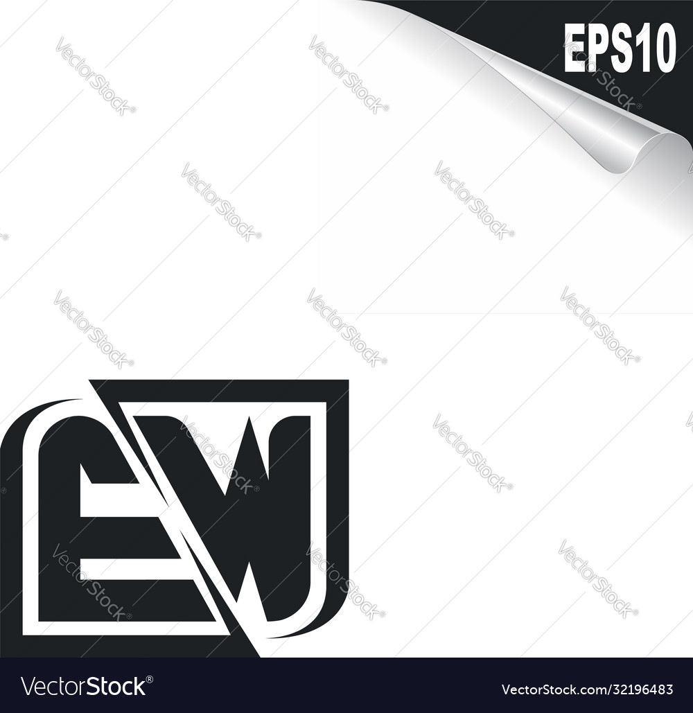 Initial ew logo design with shape style