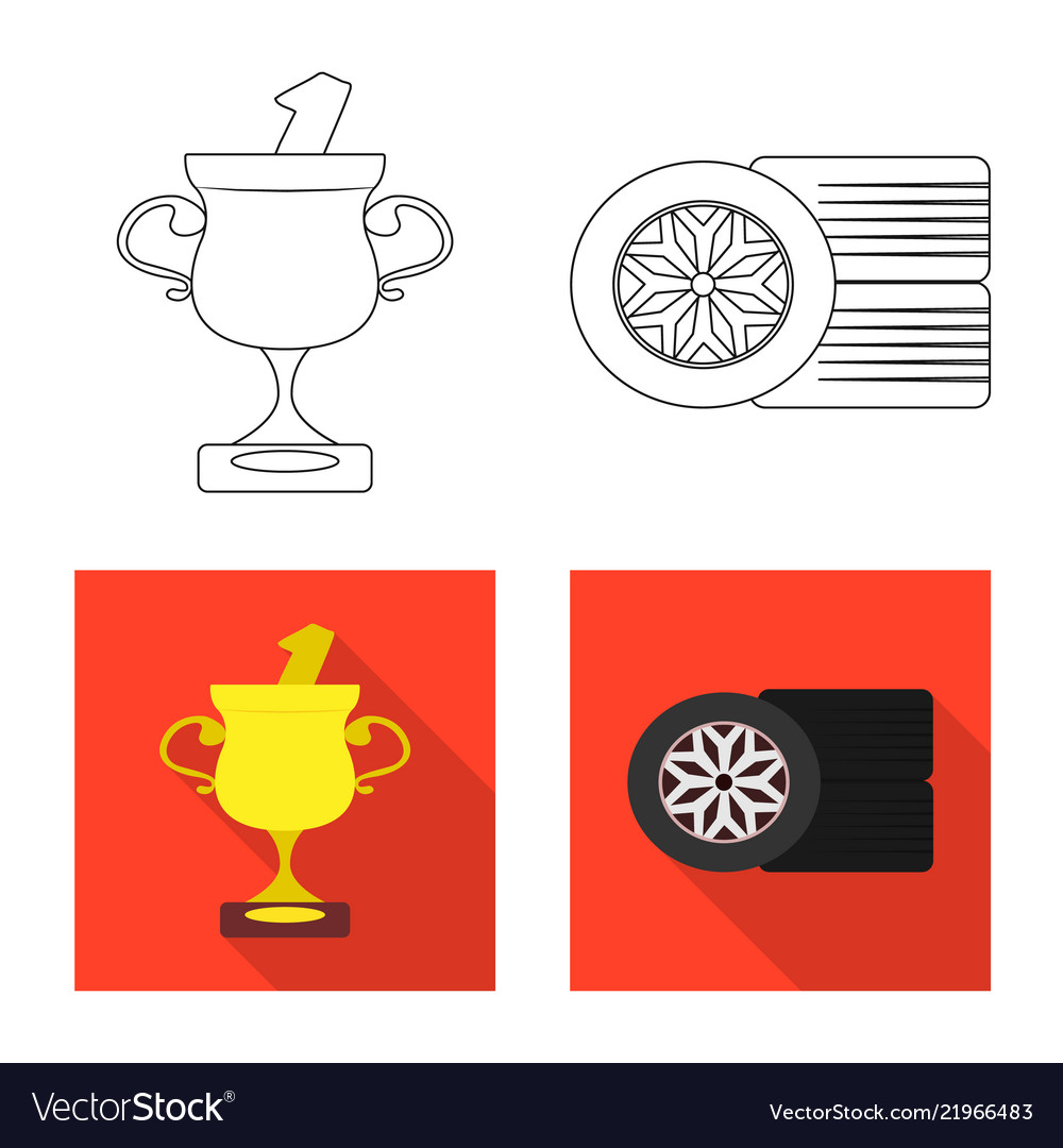 Isolated object of car and rally icon set