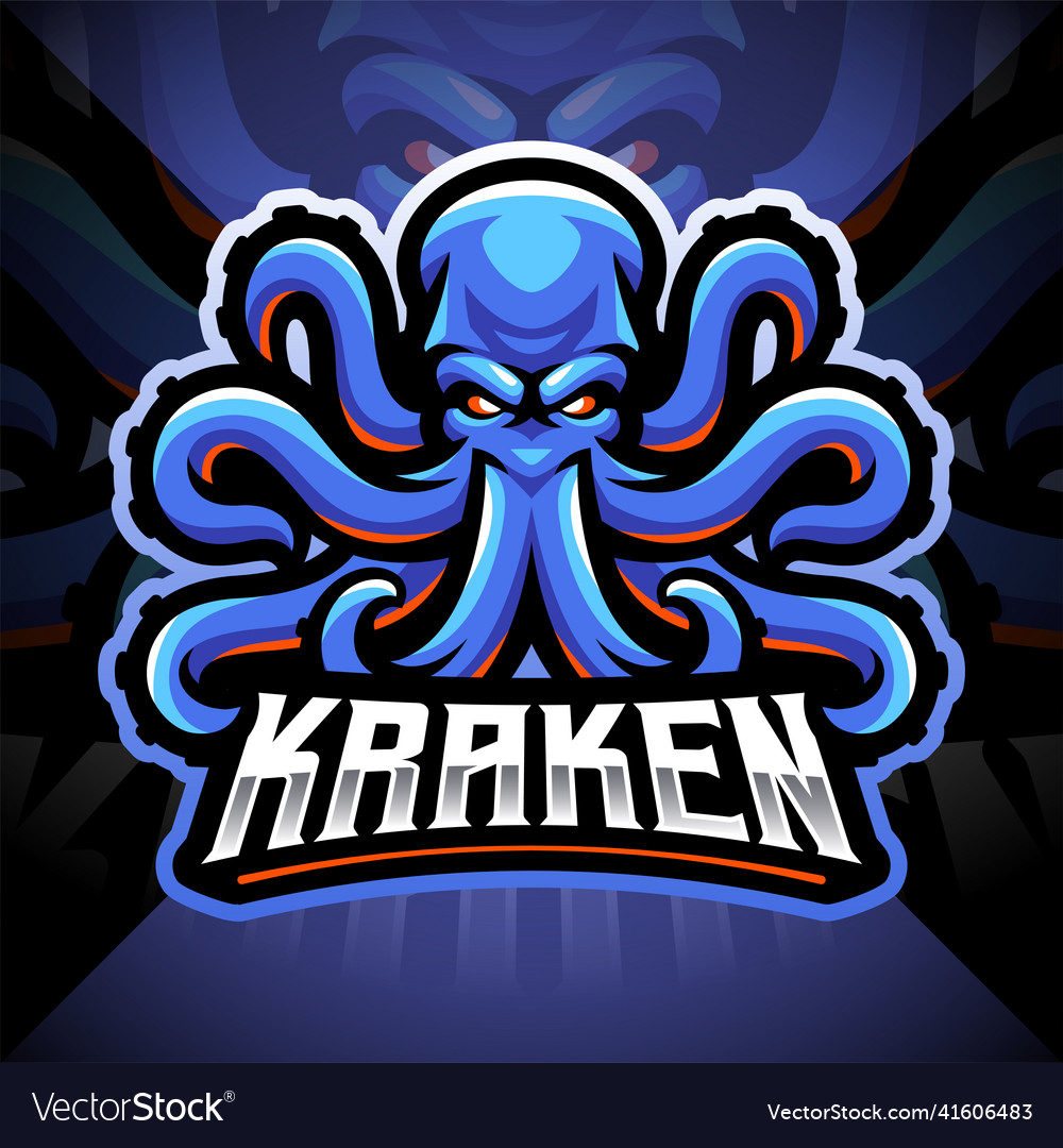 Kraken octopus esport mascot logo design Vector Image