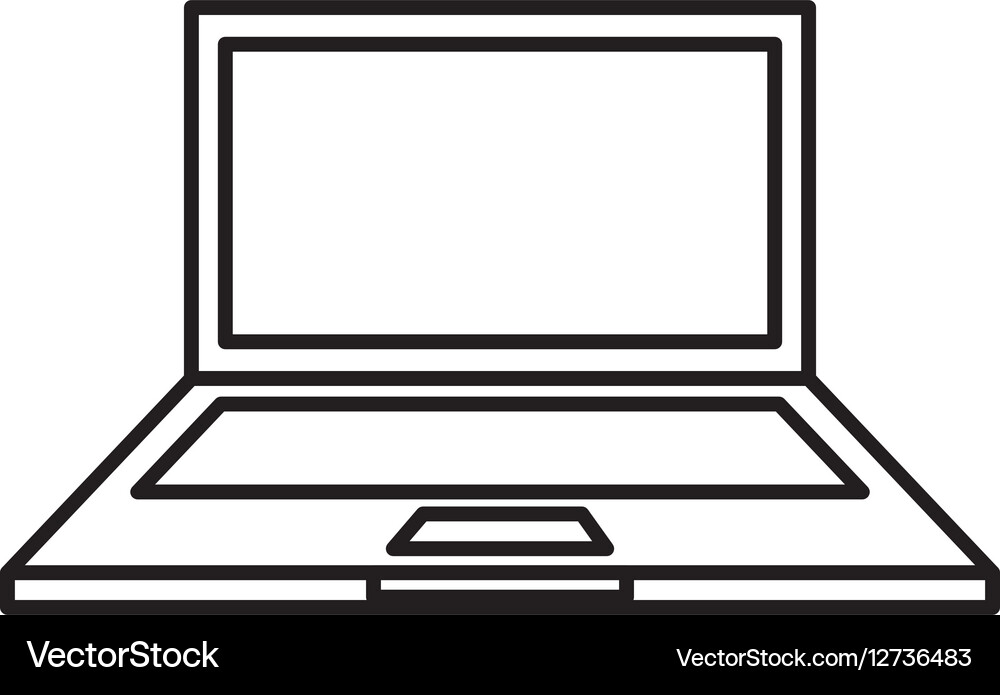 Laptop computer isolated icon Royalty Free Vector Image
