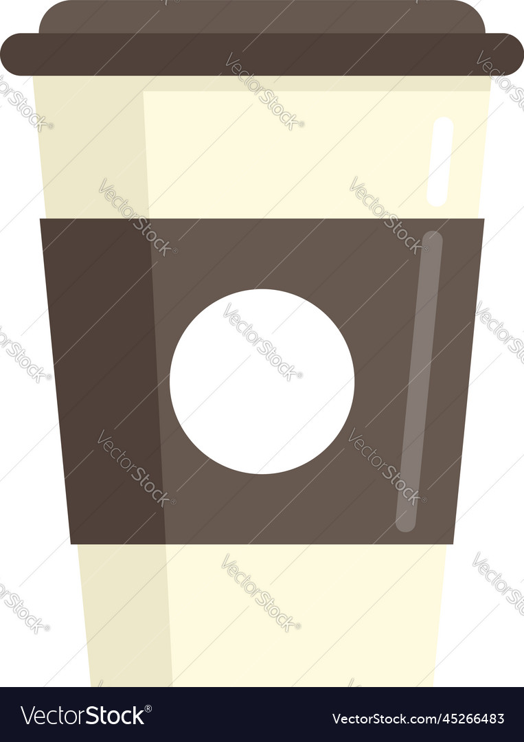 Milk coffee cup icon flat morning bean Royalty Free Vector