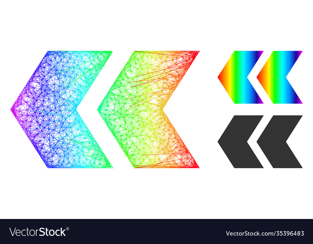 Rainbow net gradient shift left icon vector image Rainbow net gradient shift left icon