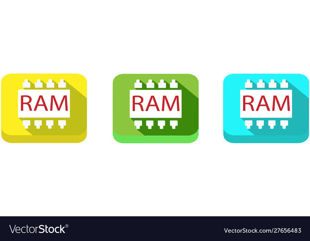 Ram computer isolated on background vector image Ram computer isolated on background