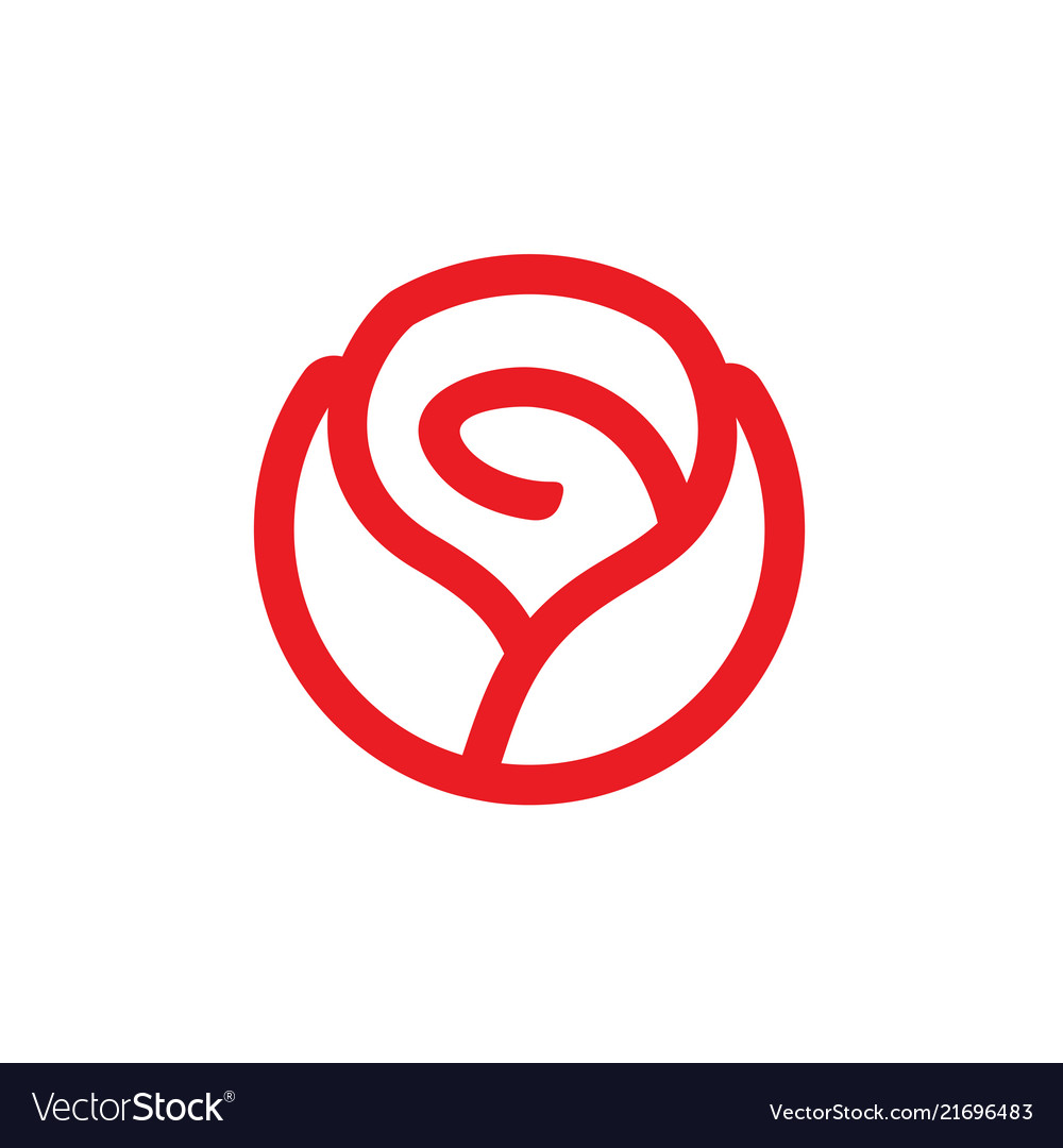 Rote Rose Blume Logo Design