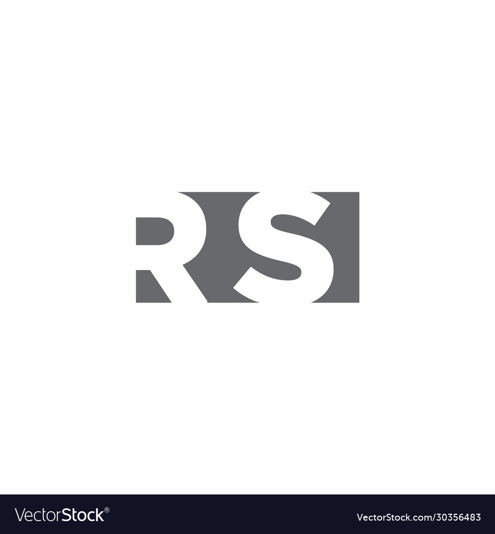 Rs logo monogram with negative space style design