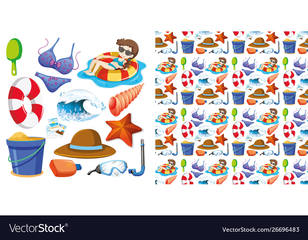 Seamless background design with isolated set Vector Image Seamless background design with isolated set