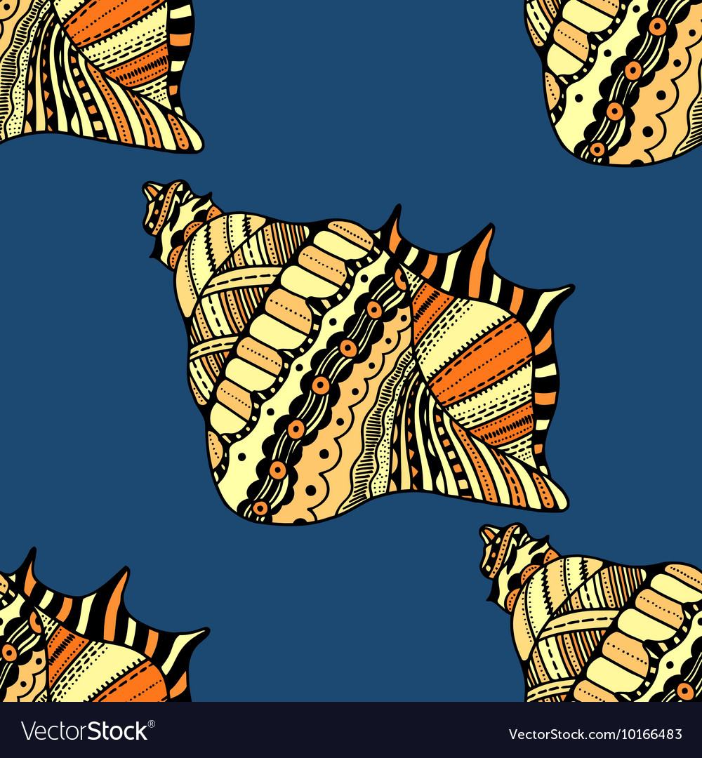Seashell seamless pattern