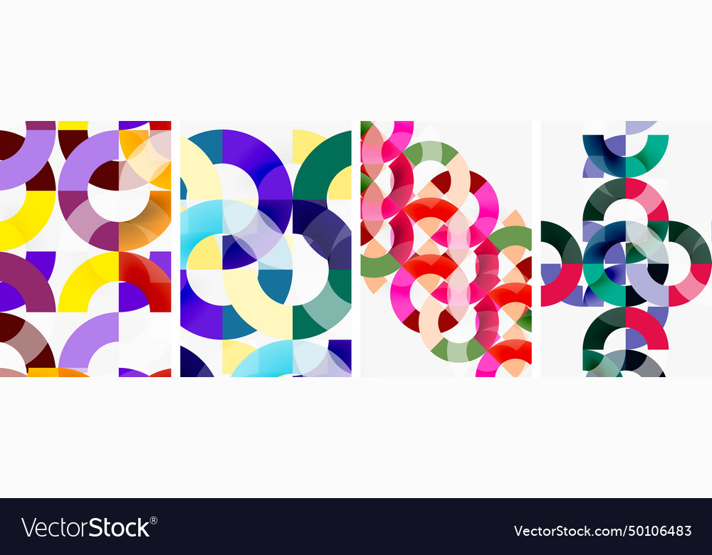 Set of circle lines poster backgrounds Vector Image Set of circle lines poster backgrounds