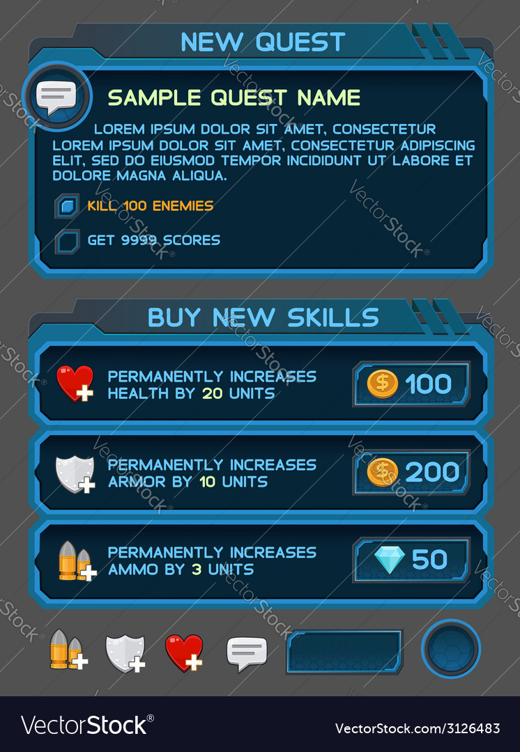 Space Game UI Buttons