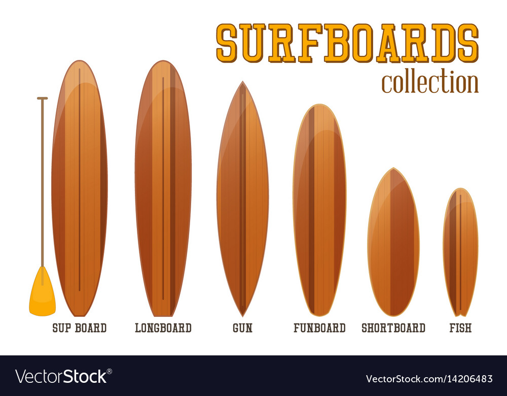 Surfboards collection Royalty Free Vector Image