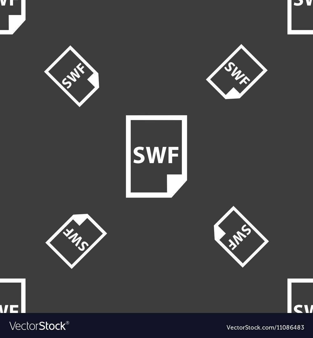 Swf file icon sign seamless pattern on a gray