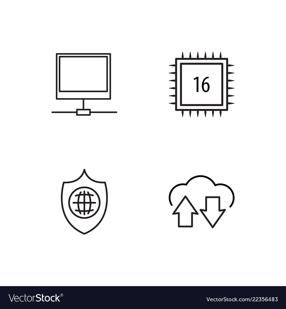 Web simple outlined icons set vector image Web simple outlined icons set