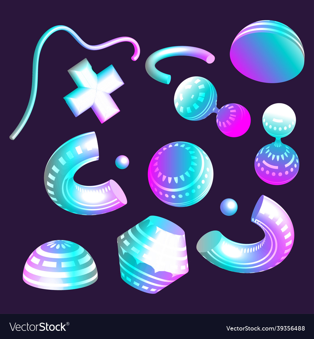 Abstract gradient realistic shape 3d vector image Abstract gradient realistic shape 3d
