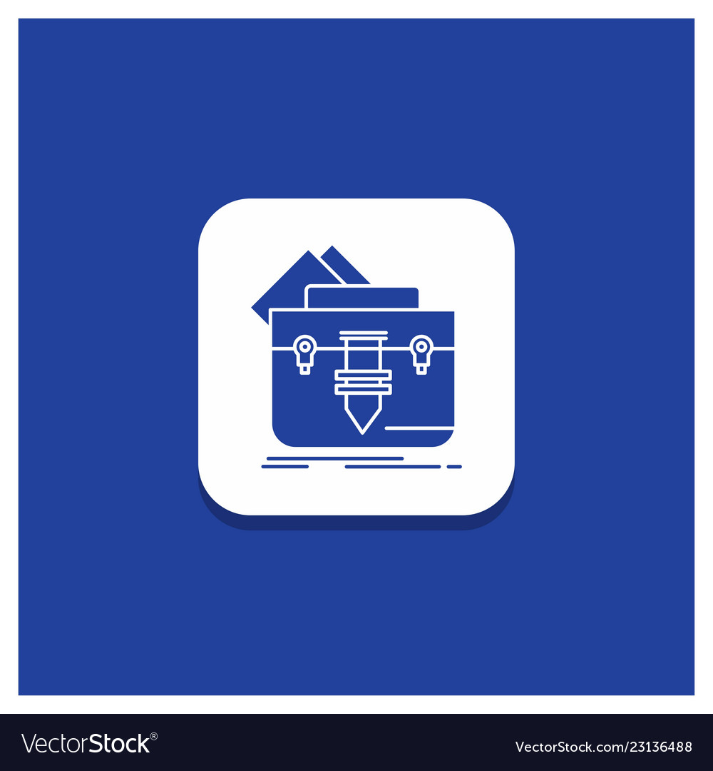 Blue round button for portfolio bag file folder